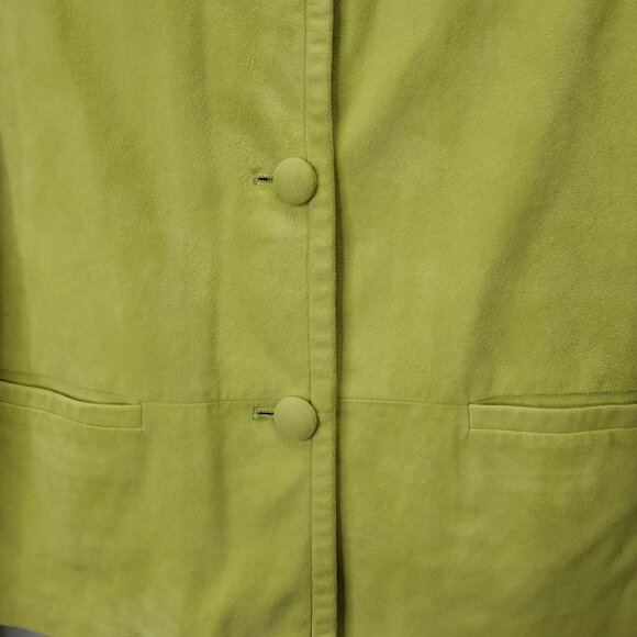 Jones New York Signature Suede Jacket Women's Sz 10 Olive Green Button Up Coat - Picture 4 of 13